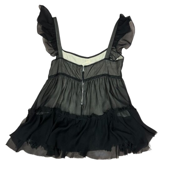 D&G Babydoll Silk Ruffle Blouse - Picture 5 of 8